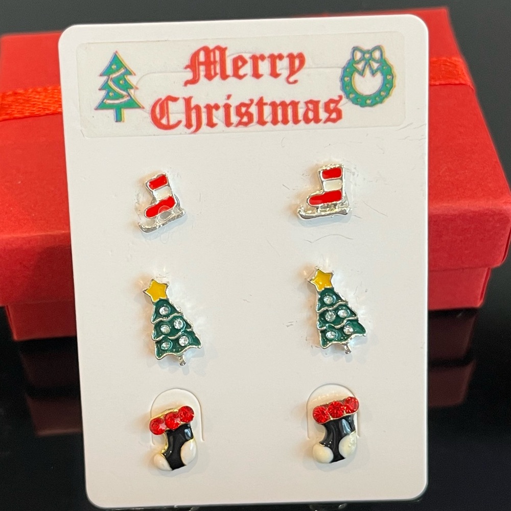 Christmas Earrings - Skate, Tree, Stocking